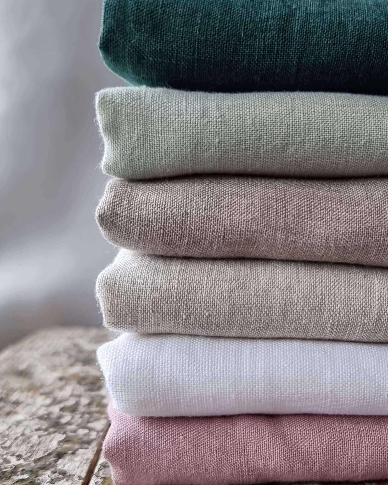 100% Linen fabric samples set of all colors