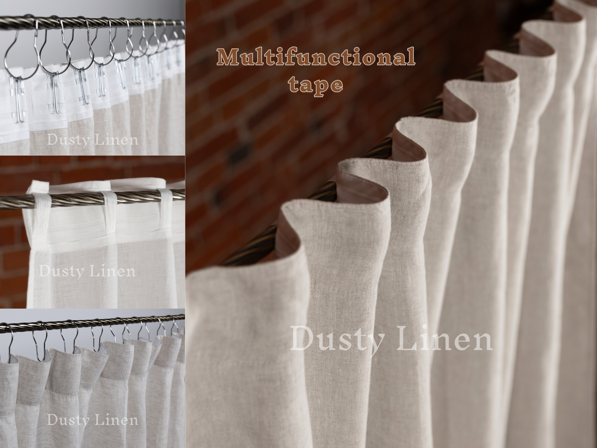 a series of photos showing different types of curtains
