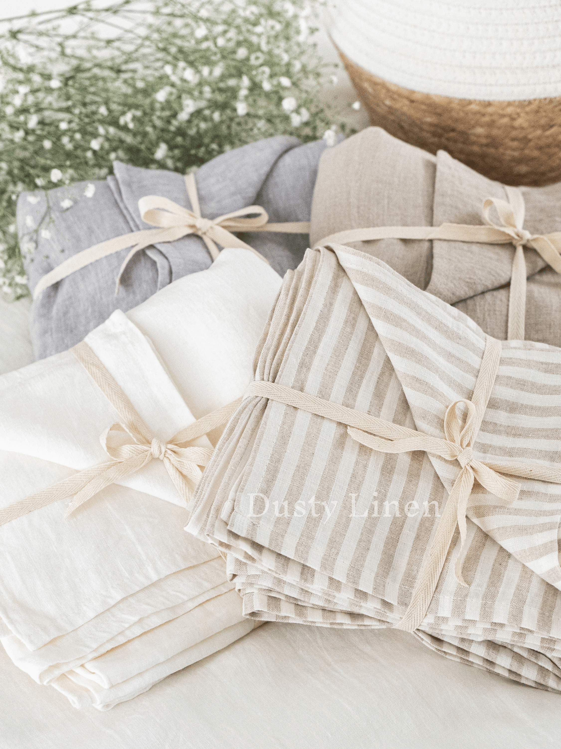 Indulge in Dusty Linenās best linen sheets, highly rated for their softness and durability, crafted from 100% organic flax linen.