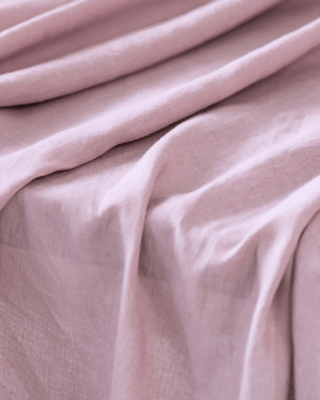 Linen Fabric by the Meter – Dusty Rose, Crushed Finish, 280 cm Width