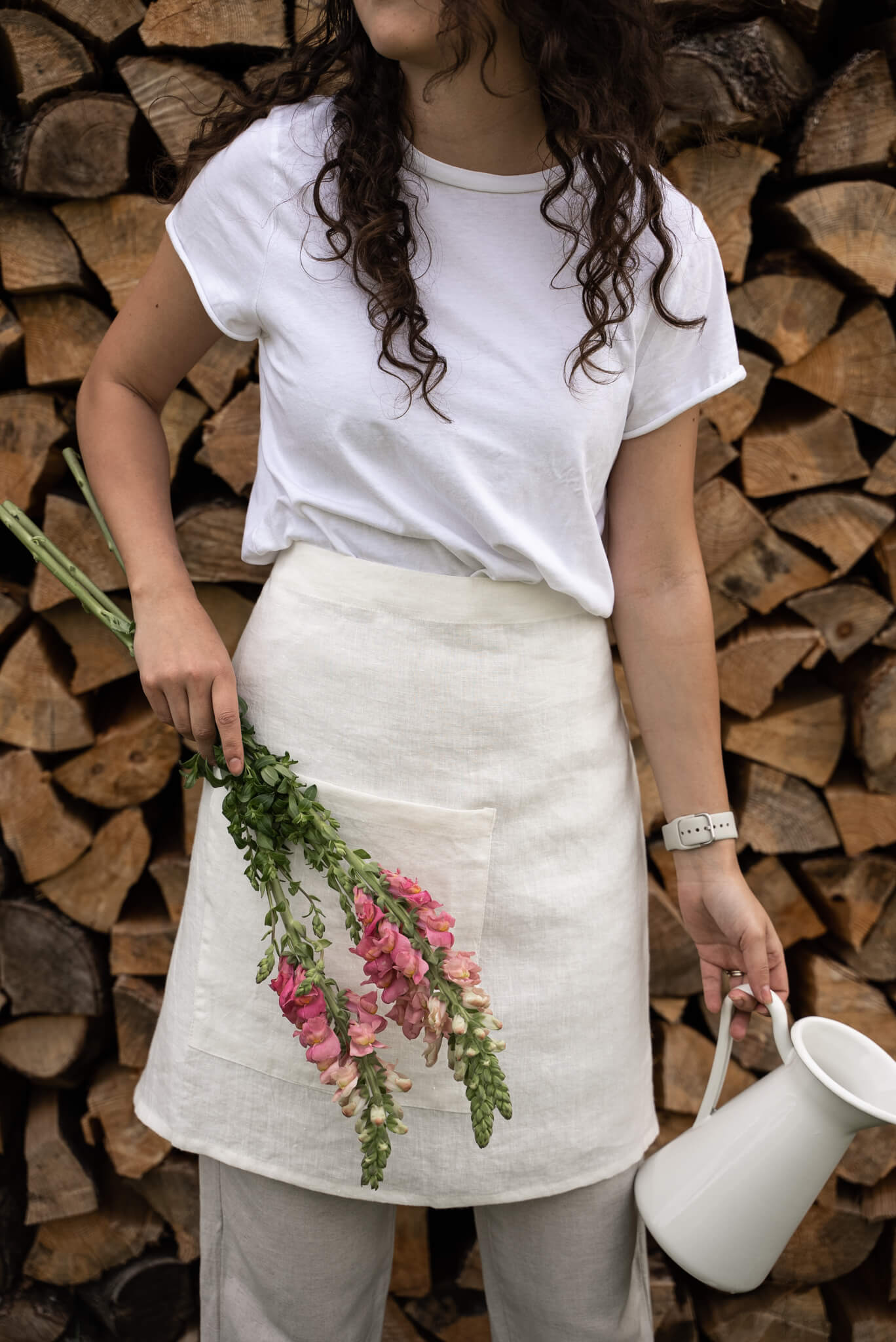 Linen half apron in various colors