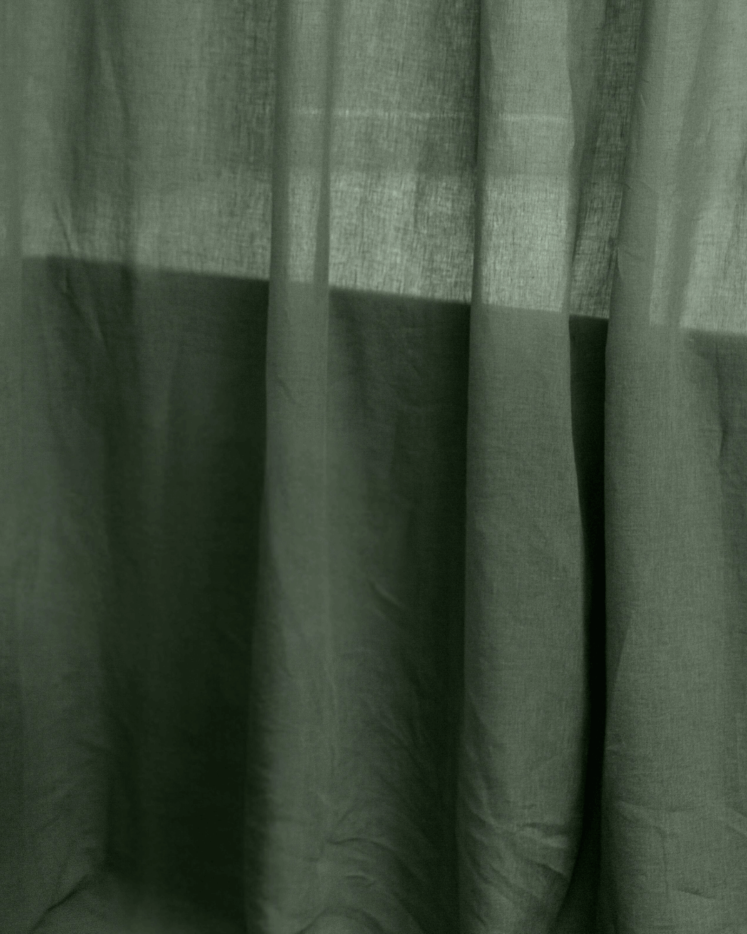 Linen Shower curtain in Safari Green color