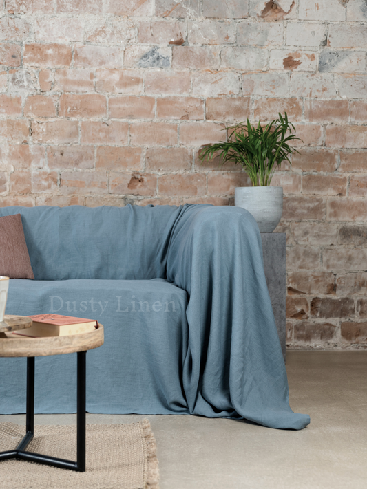 Seamless Linen Couch Cover - Gray blue
