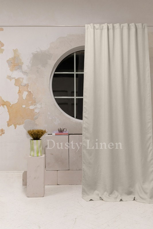 Cream color Linen Blackout Curtains - DustyLinen