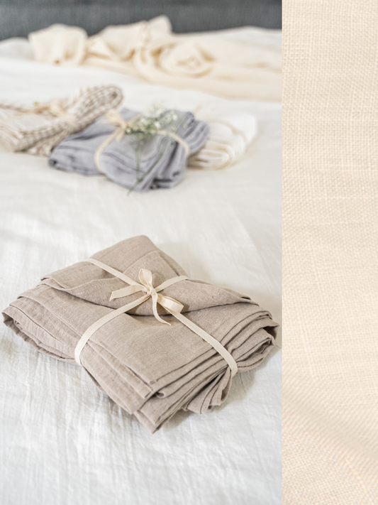 Linen flat sheet in Cream color (density 175 g/m2) *No additional seams in the middle Dusty Linen