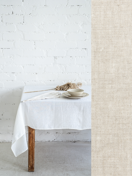 Linen tablecloth in Natural Light color (density 175 g/m2) Dusty Linen
