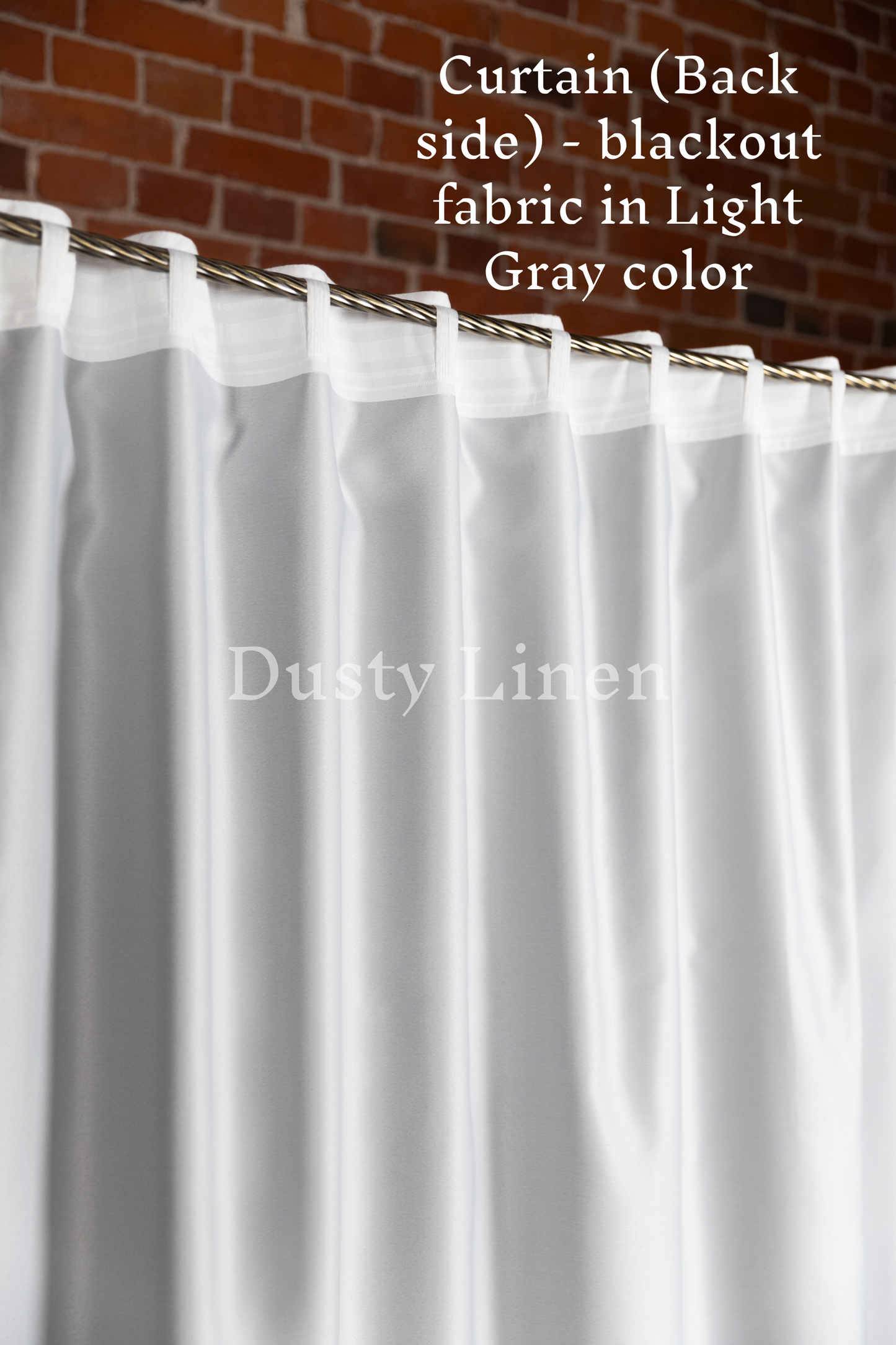 Set of 2 blackout linen curtains in Gray Blue