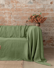 Seamless Linen Couch Cover - Khaki green. Dusty linen
