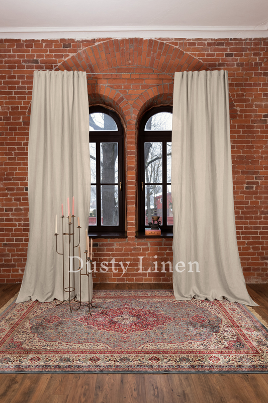 100% Linen Curtains - Natural color. Dusty linen