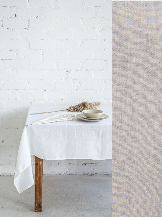 Linen tablecloth in Natural color (density 175 g/m2) Dusty Linen