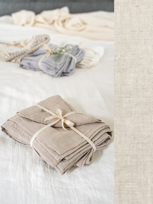 Linen flat sheet in Natural Light color (density 175 g/m2) *No additional seams in the middle Dusty Linen