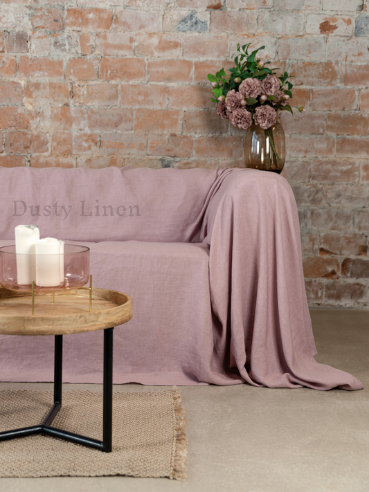 Seamless Linen Couch Cover - Dusty rose. Dusty linen