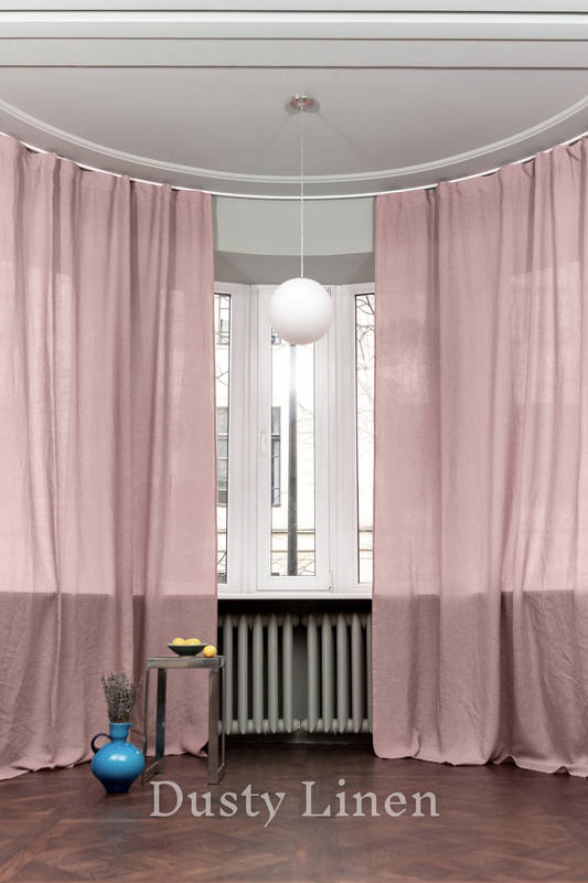 100% Linen Curtains - Dusty rose. Dusty linen