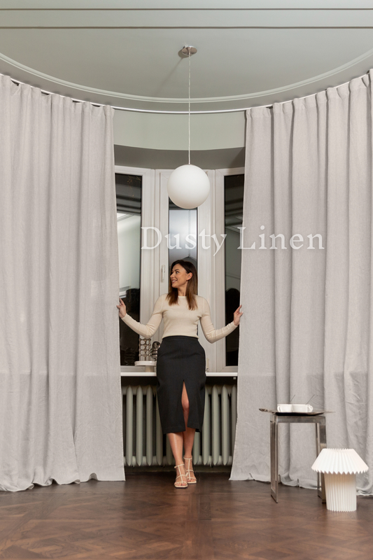 100% Linen Curtains - Natural light color & 175 g/m2. Dusty linen