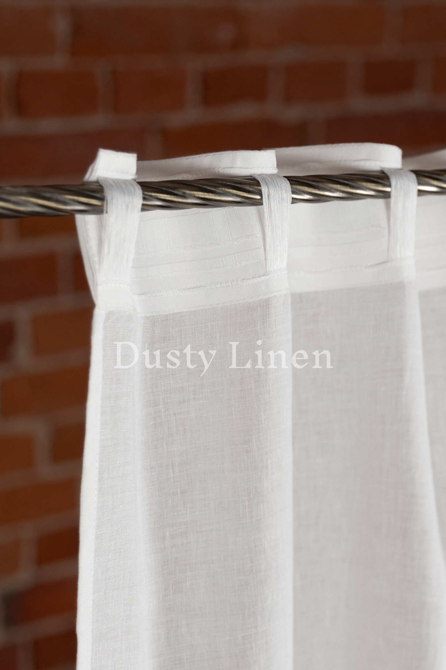 Set of 2 linen curtains (Density: 175 g/m2) in Dusty Rose color