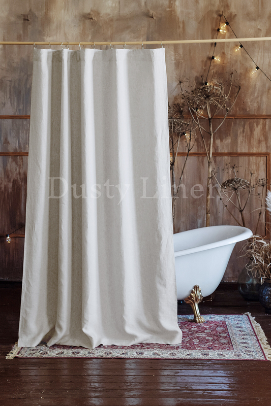 European Linen Shower curtain - Natural Light - 25 Sizes