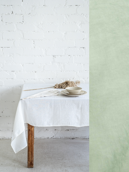 Linen tablecloth in Sage Green color (density 175 g/m2) Dusty Linen