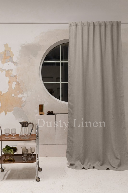 Natural color Linen Blackout Curtains - DustyLinen