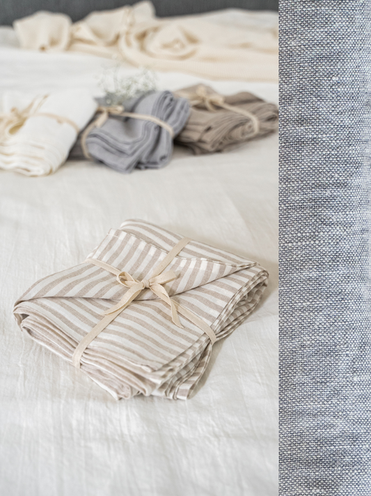Linen flat sheet in Melange Gray color (density 190 g/m2) *with seams in the middle Dusty Linen