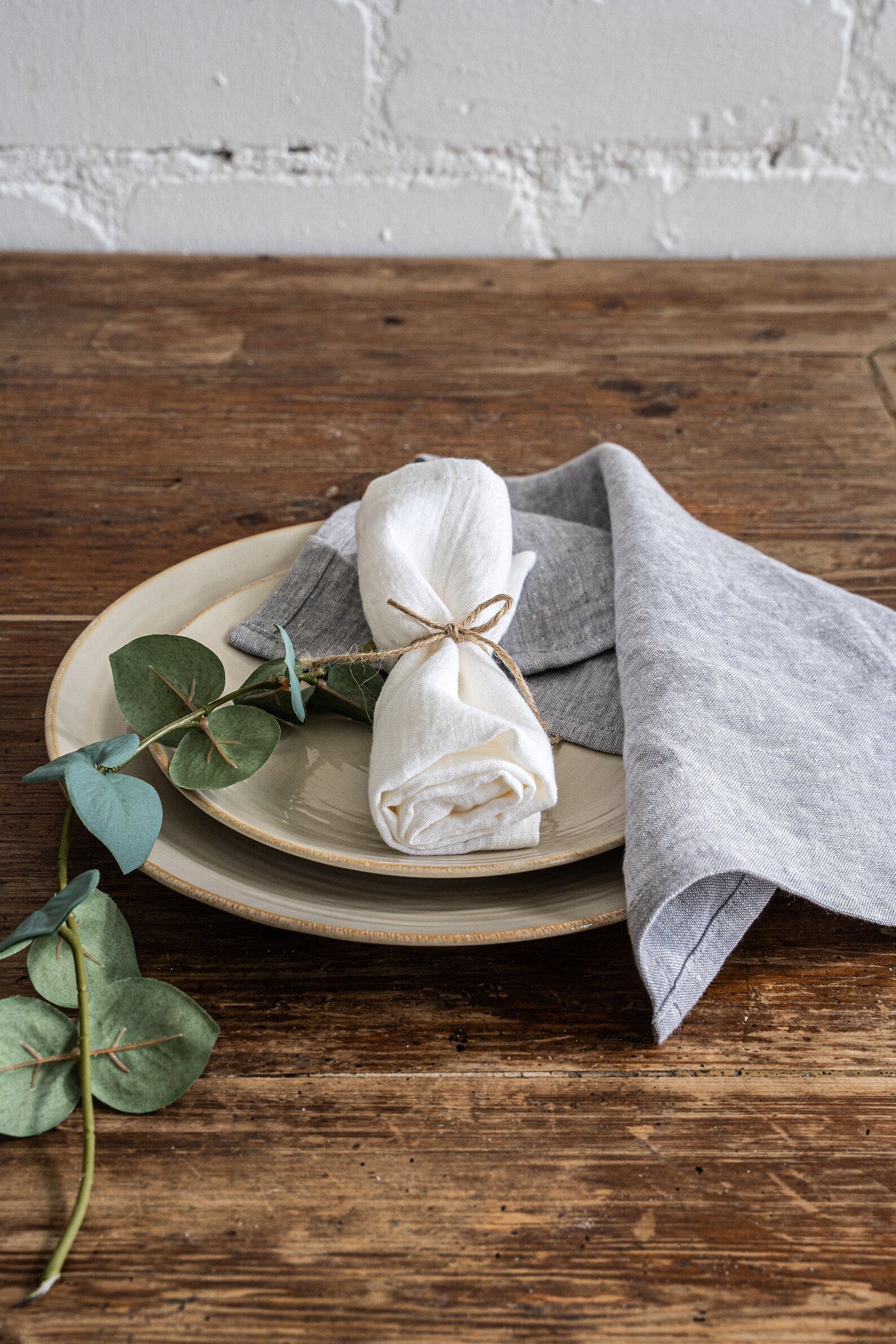 Linen napkins in Off WhiteWashed soft natural linen napkins set - beautiful and useful accessory to your kitchen. Our natural linen napkin clothes are perfect for lunch, dinner, a party, or wDusty Linen