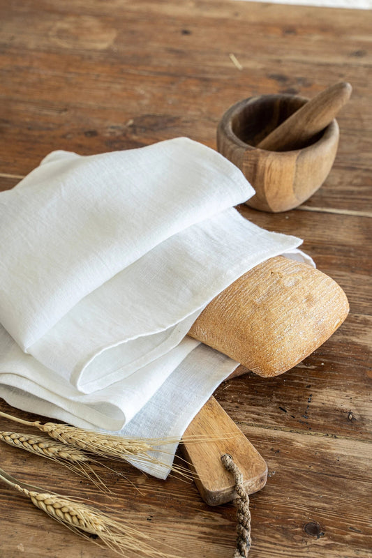 Linen tea towel in Off White.  Choose from Dusty Linen