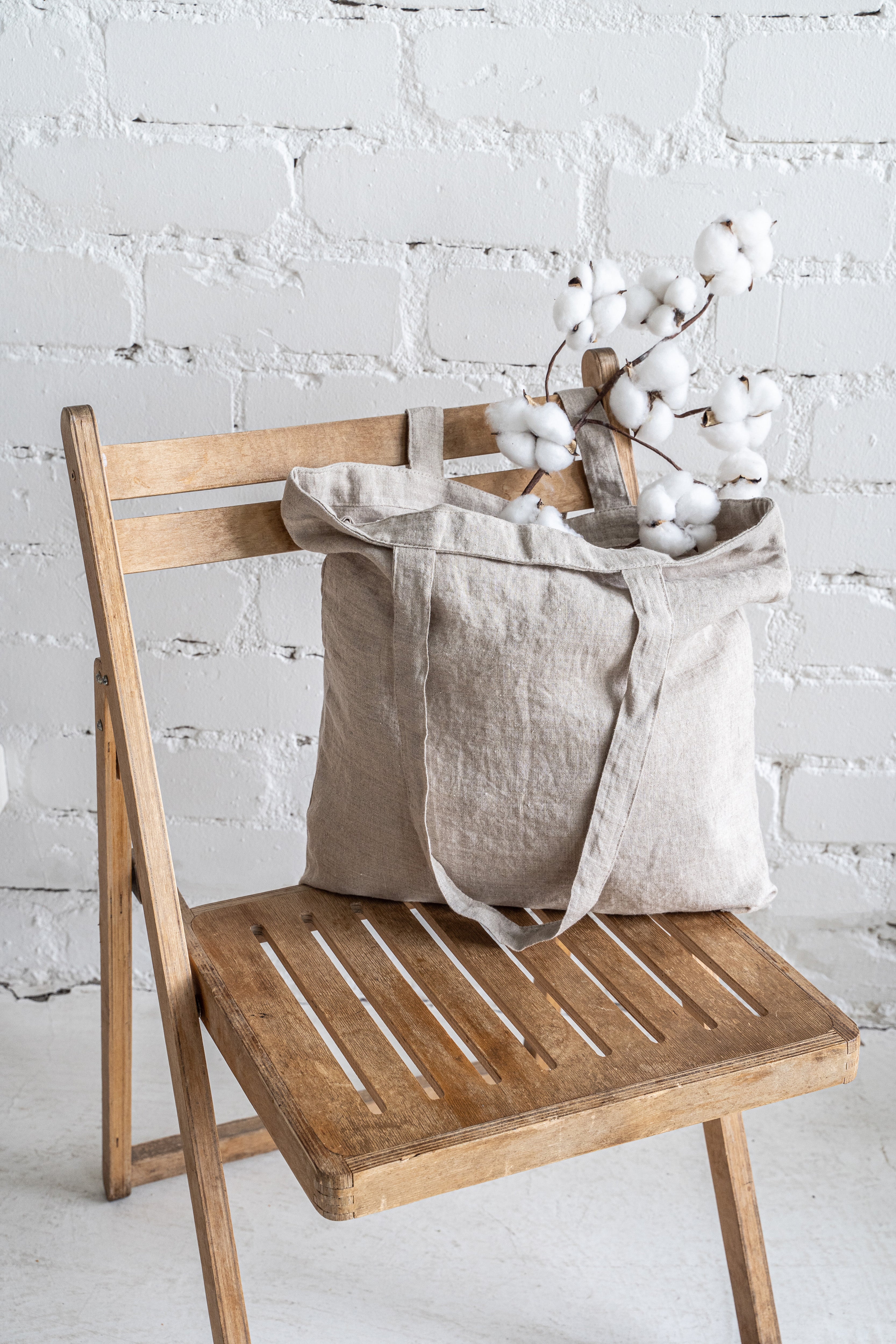 Linen tote bag in Various Colors Dusty Linen