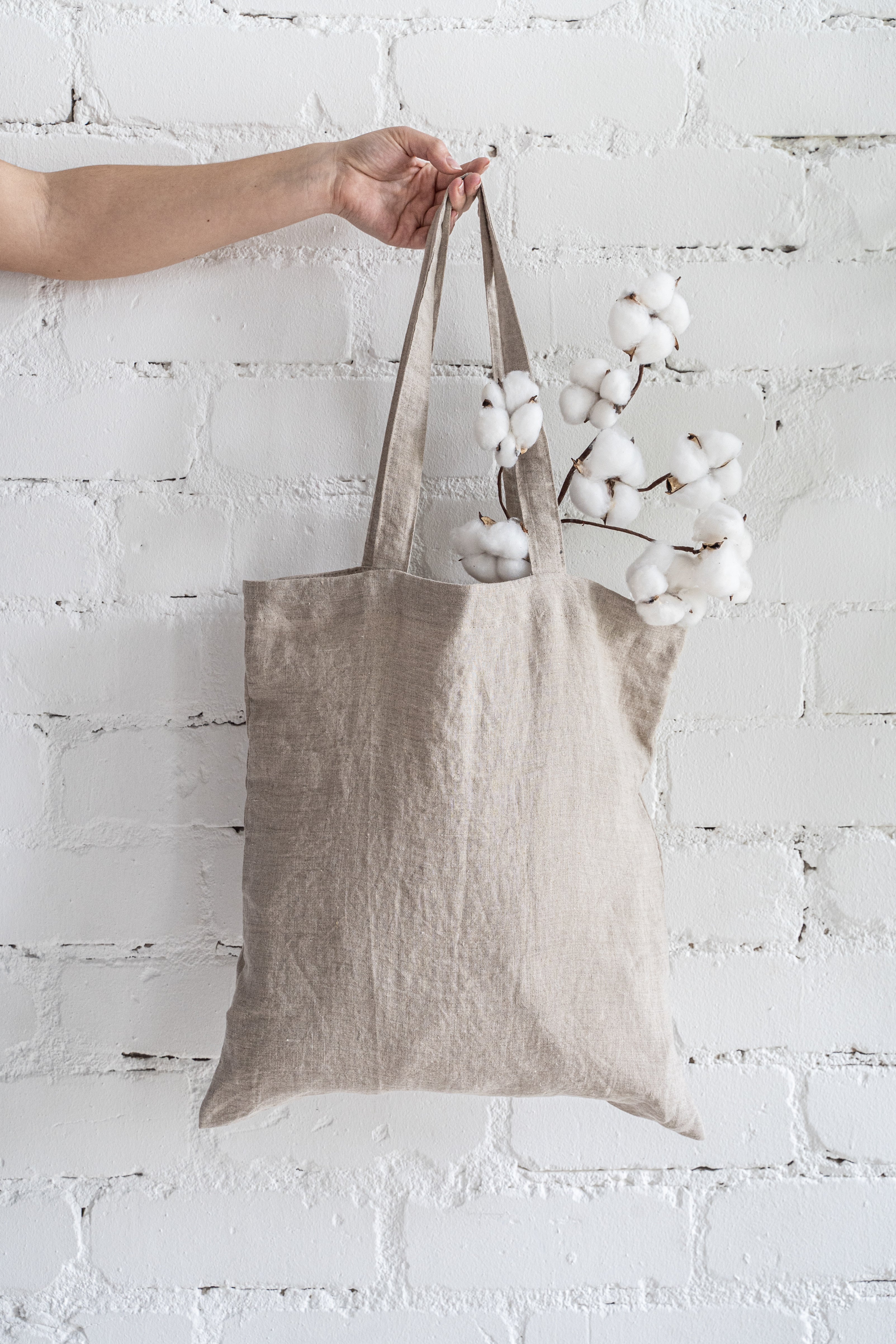 Linen tote bag in Various Colors Dusty Linen