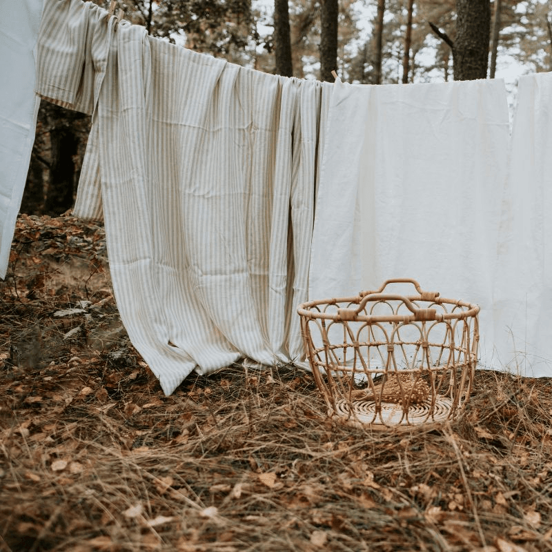 How to wash linen curtains - semi-sheer linen panel texture, care guide