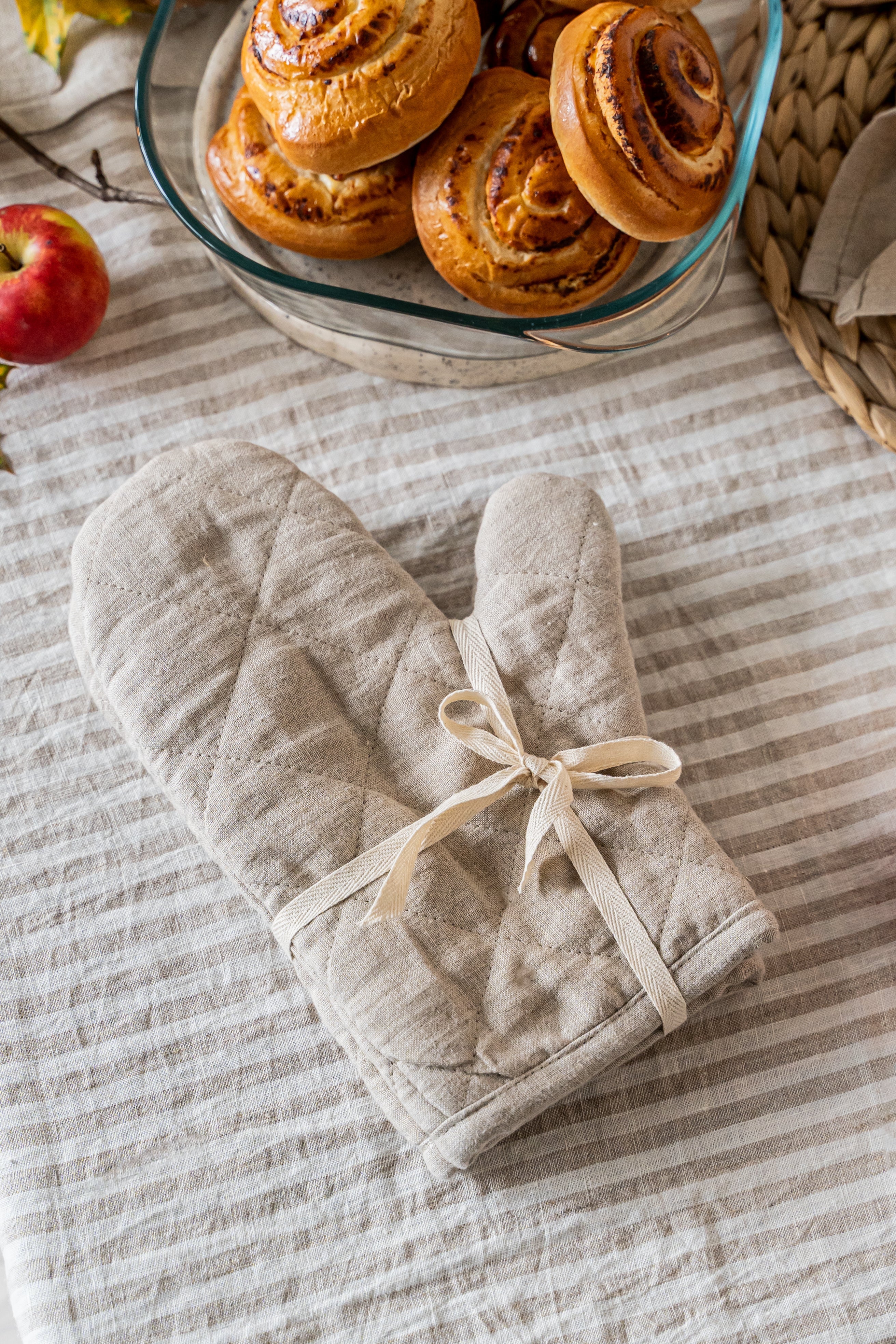 Linen Oven Mitts - Dusty Linen