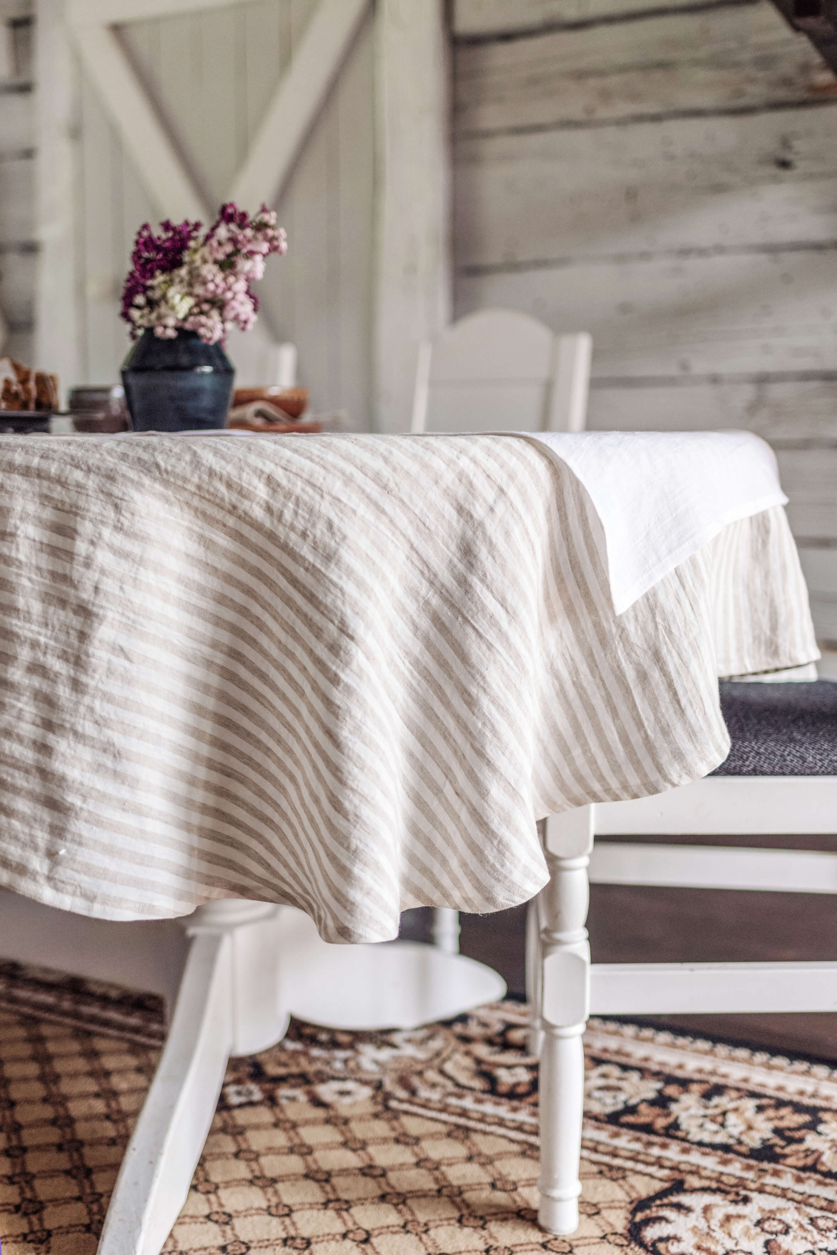 Oval linen tablecloth in Various Colors
