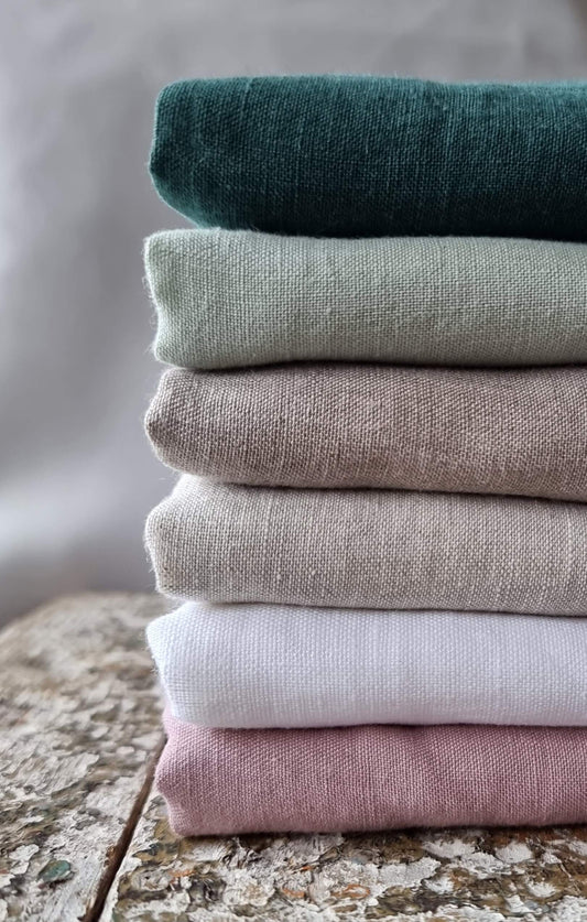 100% Linen fabric samples set of all colors