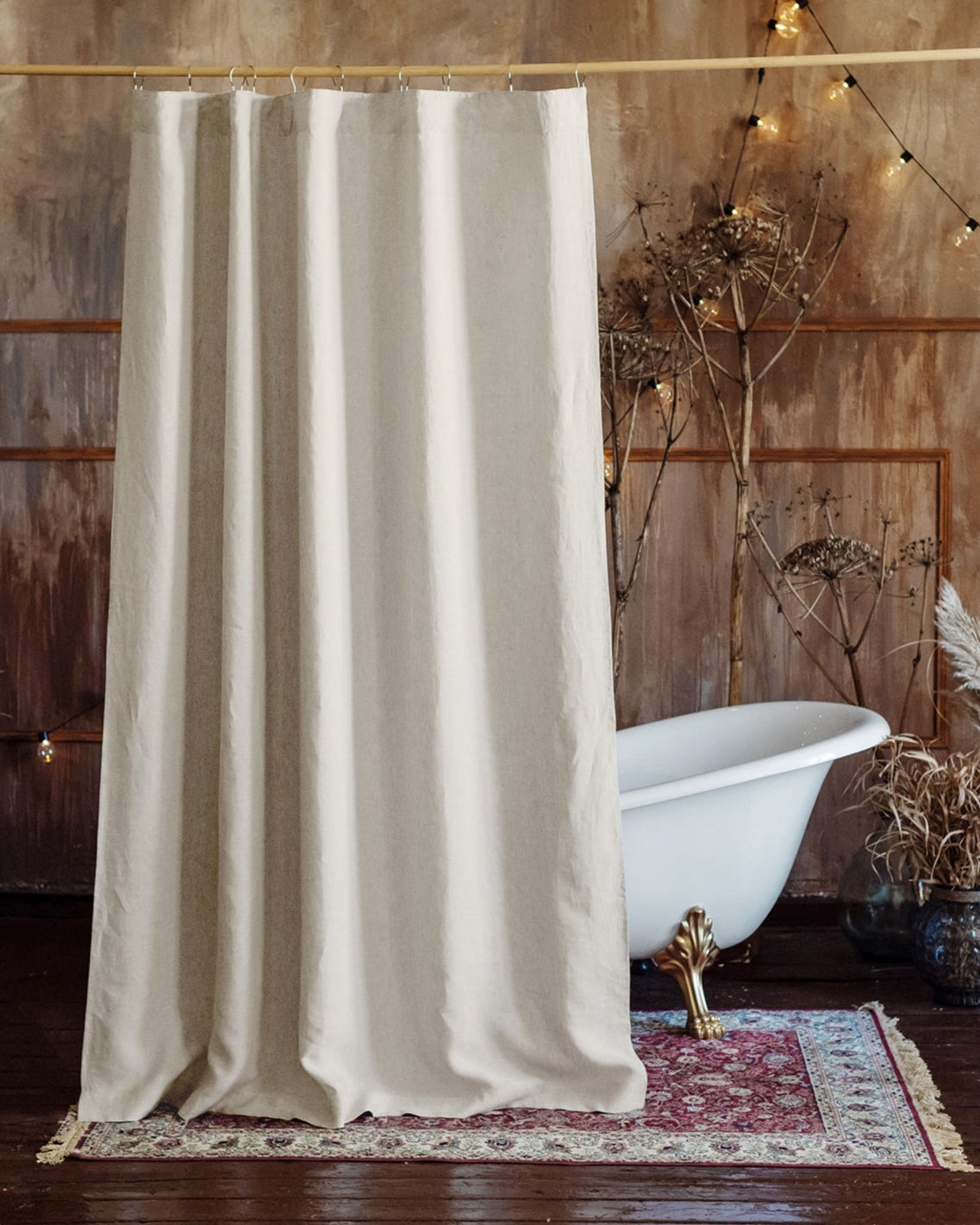 Linen Shower curtain in Cream color