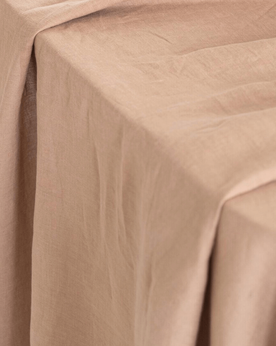 Extra wide linen fabric 280 cm, camel brown, 175 gsm - folded linen yardage