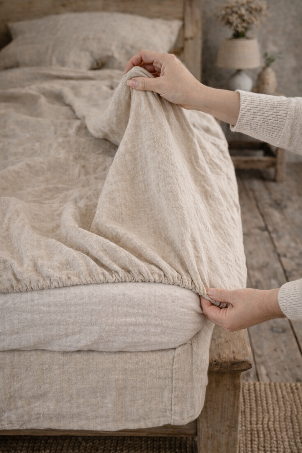 100 % Linen fitted sheet