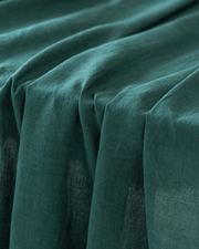 Linen Fabric by the Meter – Emerald Green, Crushed Finish, 280 cm Width