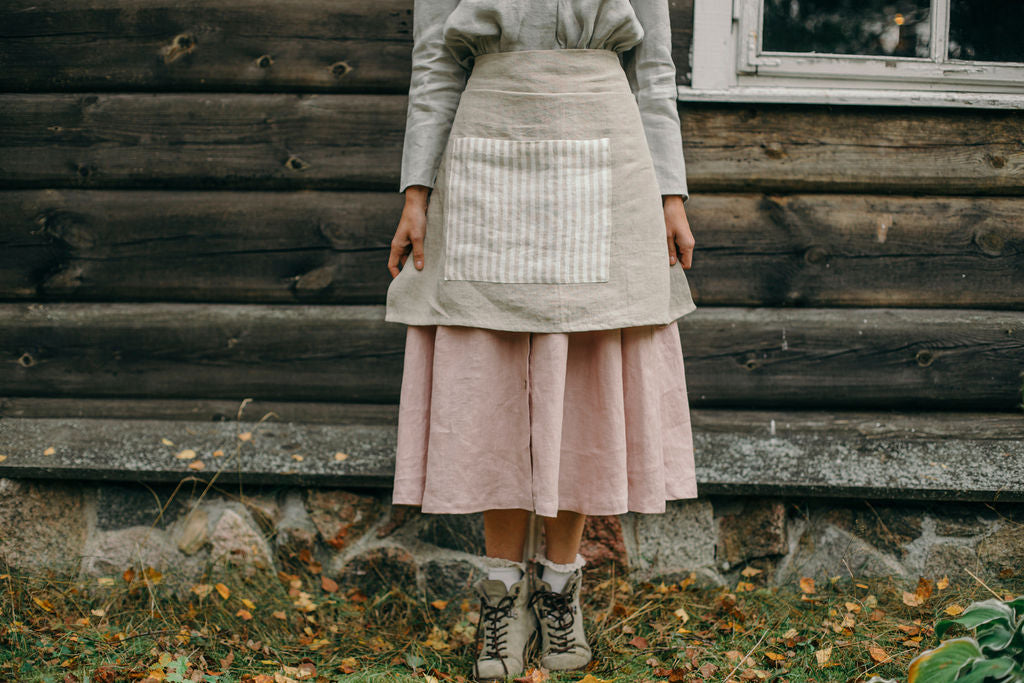 Linen half apron in various colors