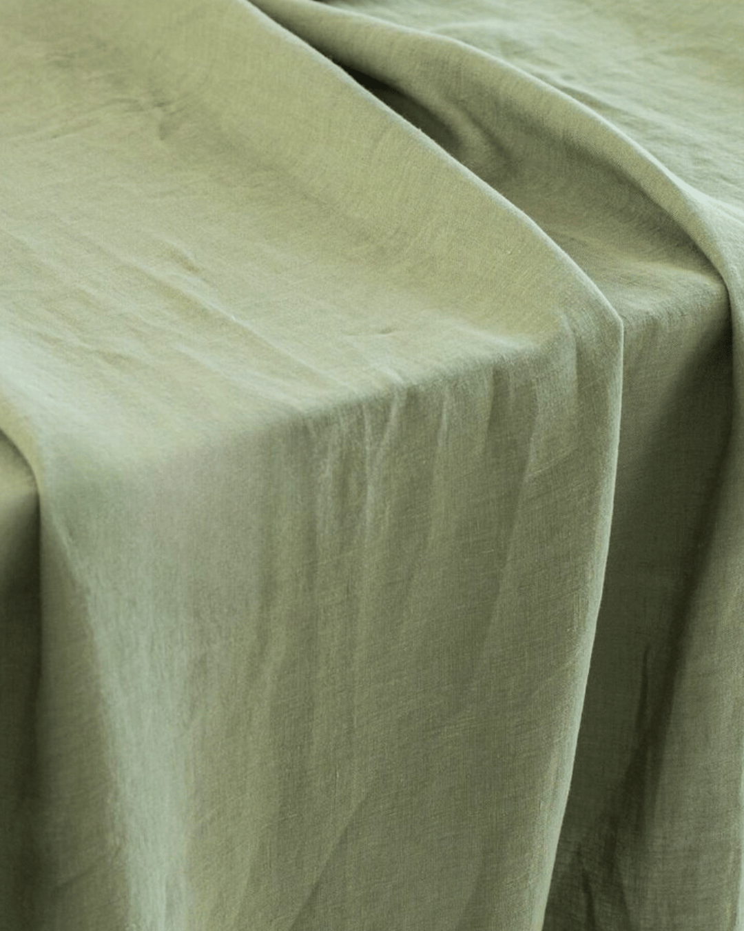 Linen Shower curtain in Khaki Green color