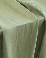 Linen Fabric by the Meter – Khaki Green, Crushed Finish, 280 cm Width