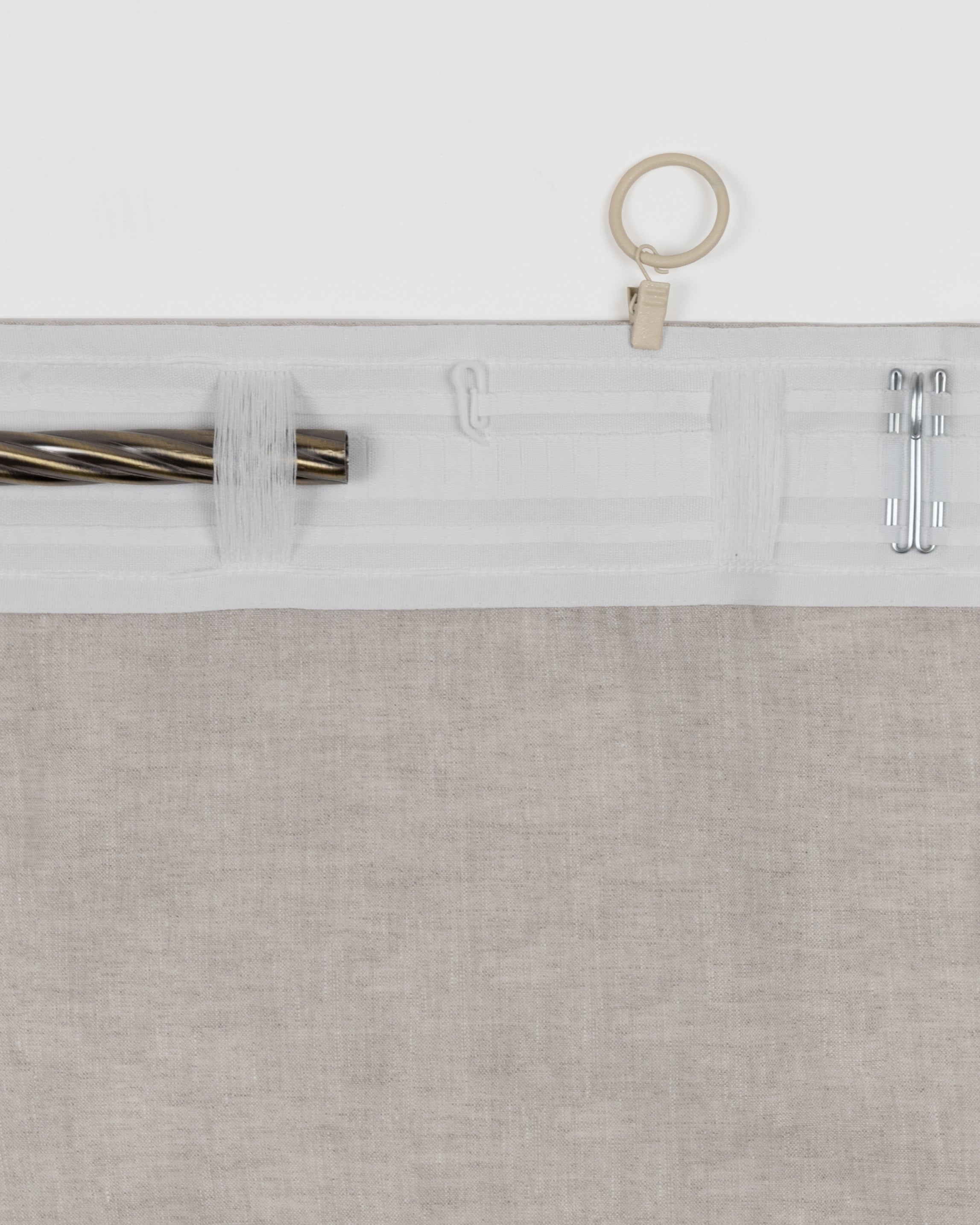 Linen curtain theading tape / Dusty Linen