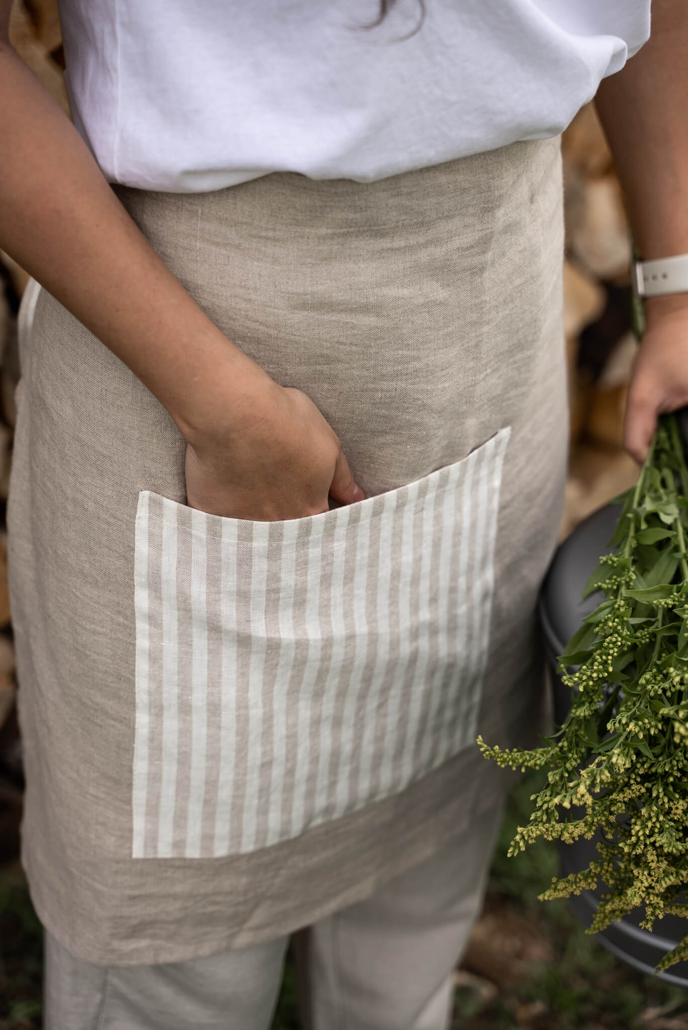 Linen half apron in various colors