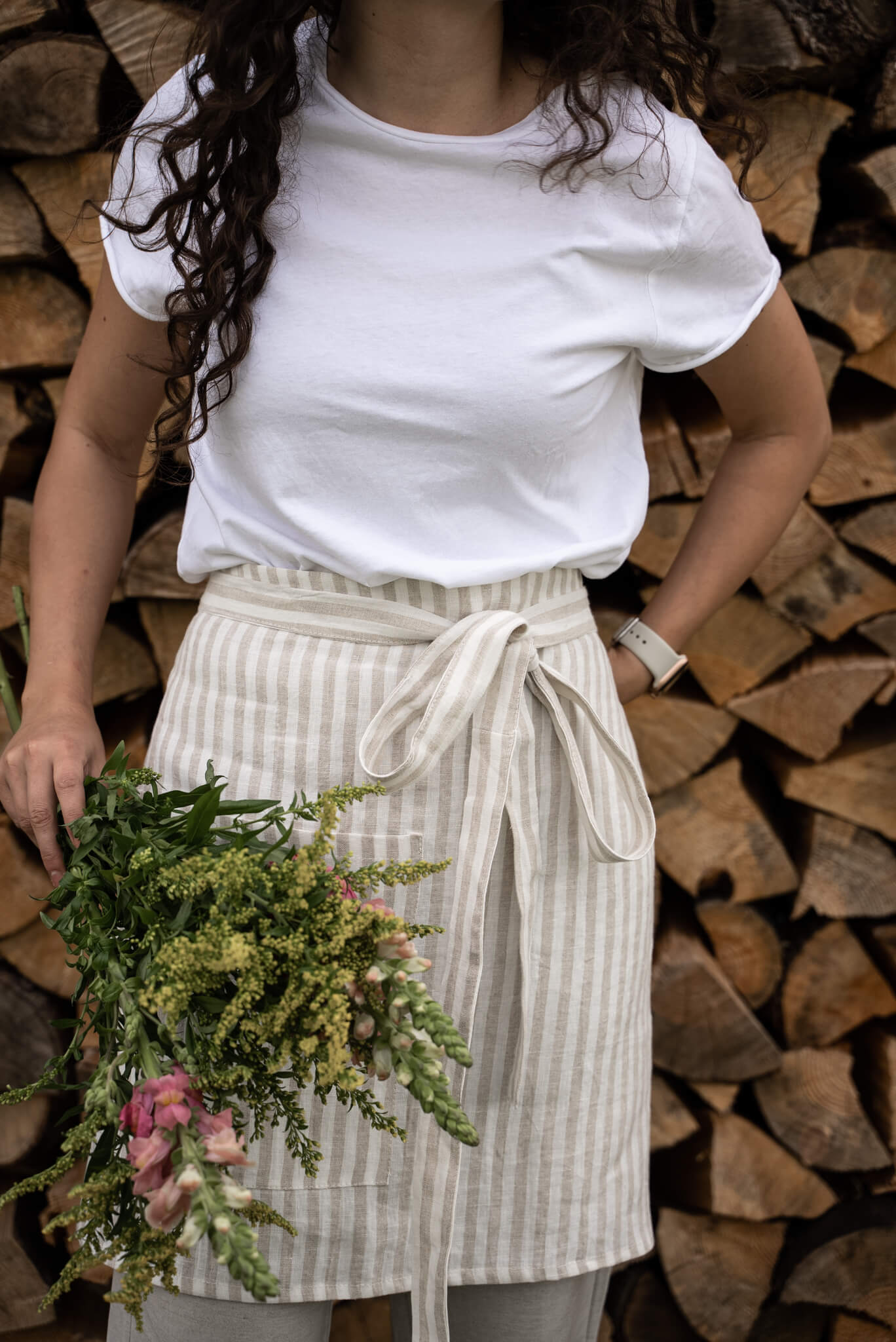 Linen half apron in various colors