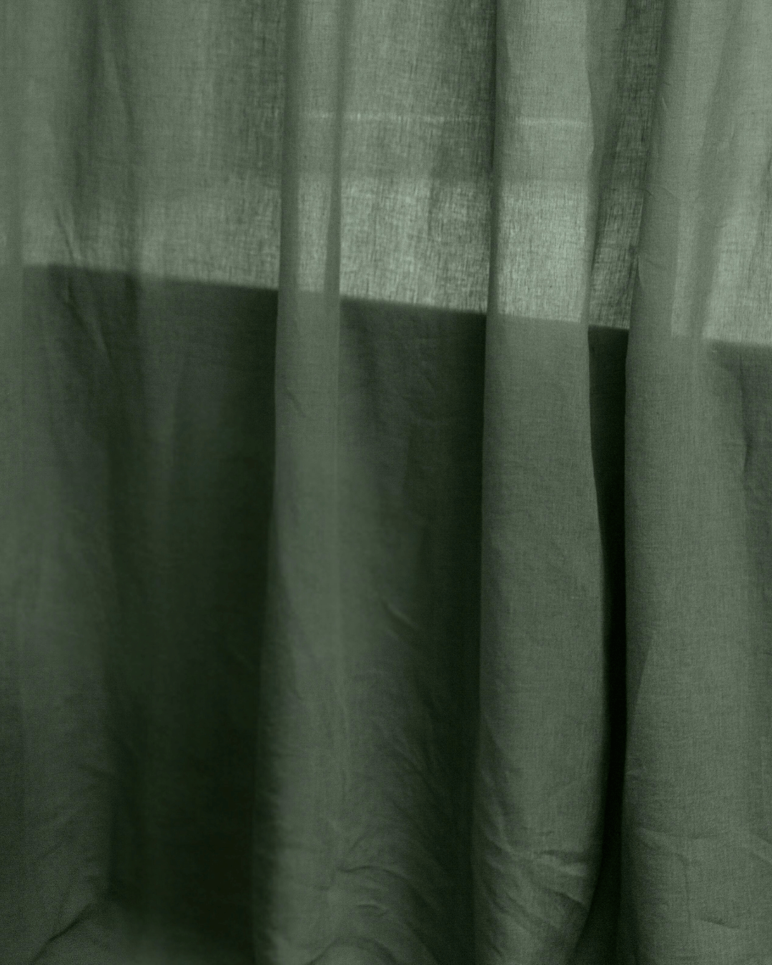 Linen Shower curtain in Safari Green color