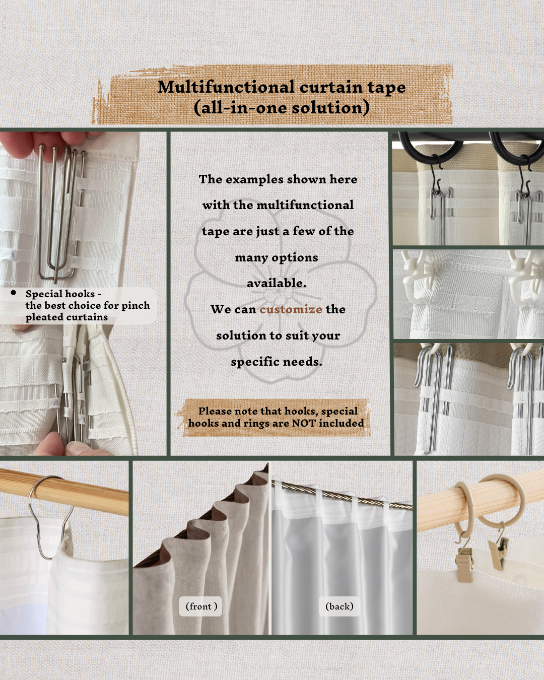 Heading and ordering guide for linen blackout curtain panels