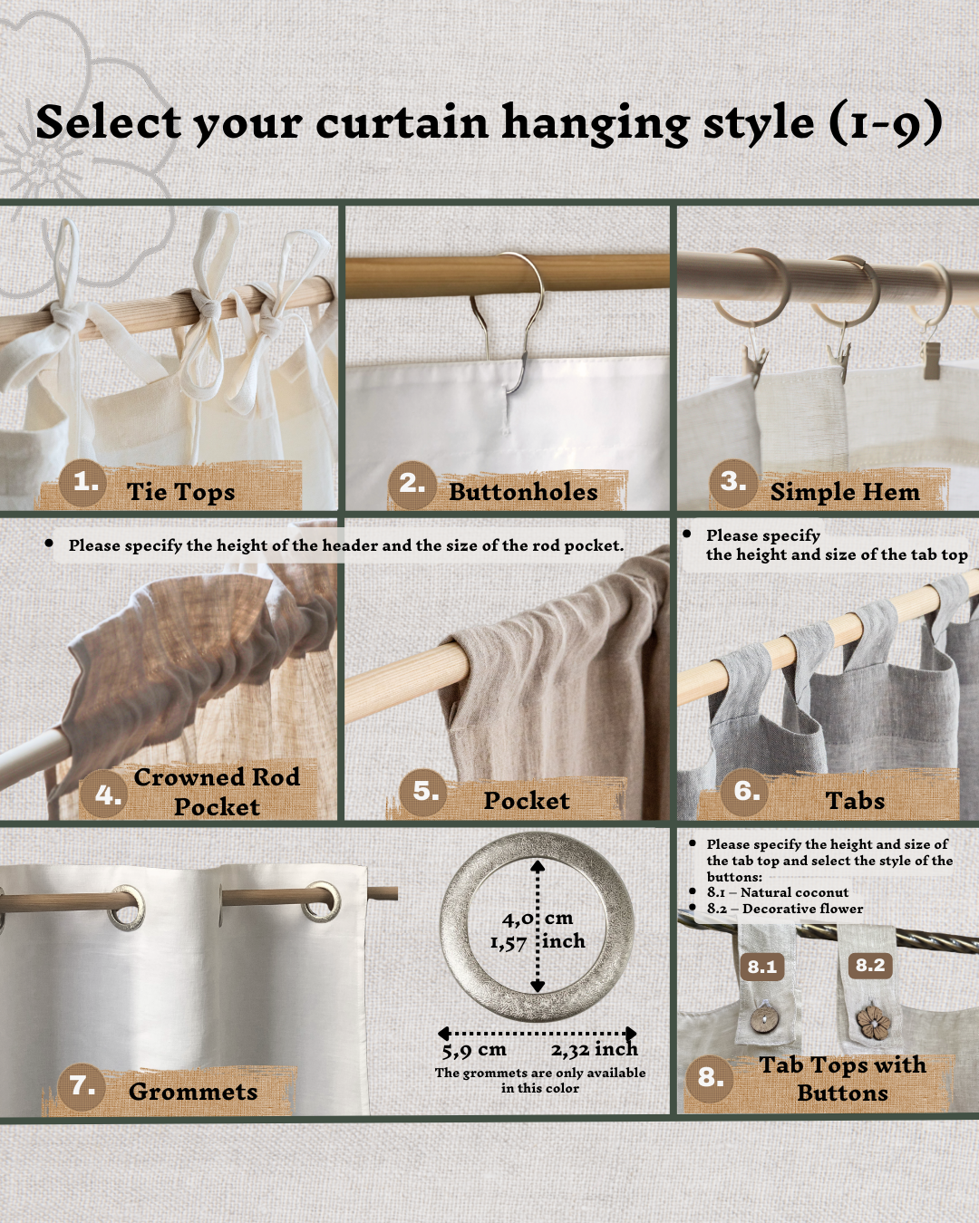 Semi-sheer linen curtains hanging guide