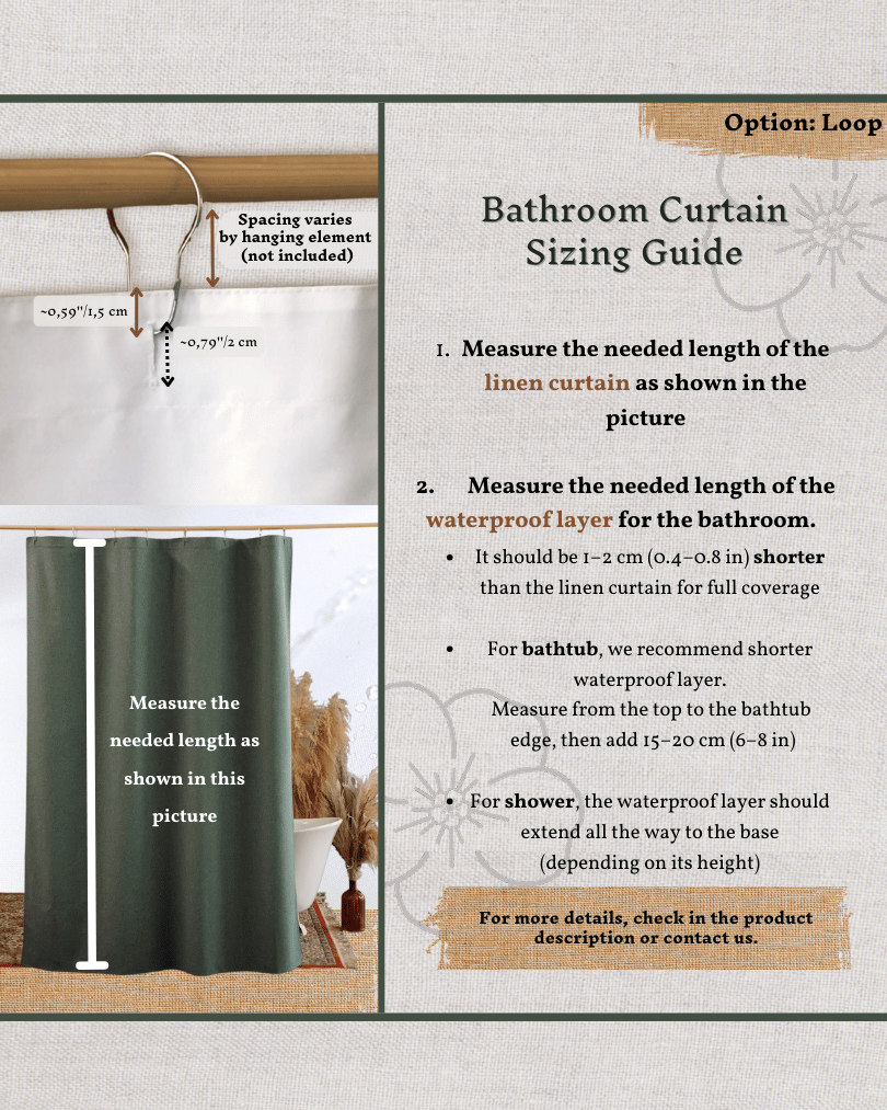 Linen Shower curtain in White color