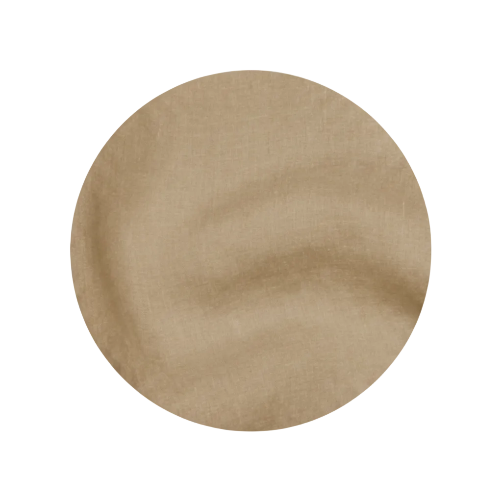 Caramel brown linen fabric color swatch