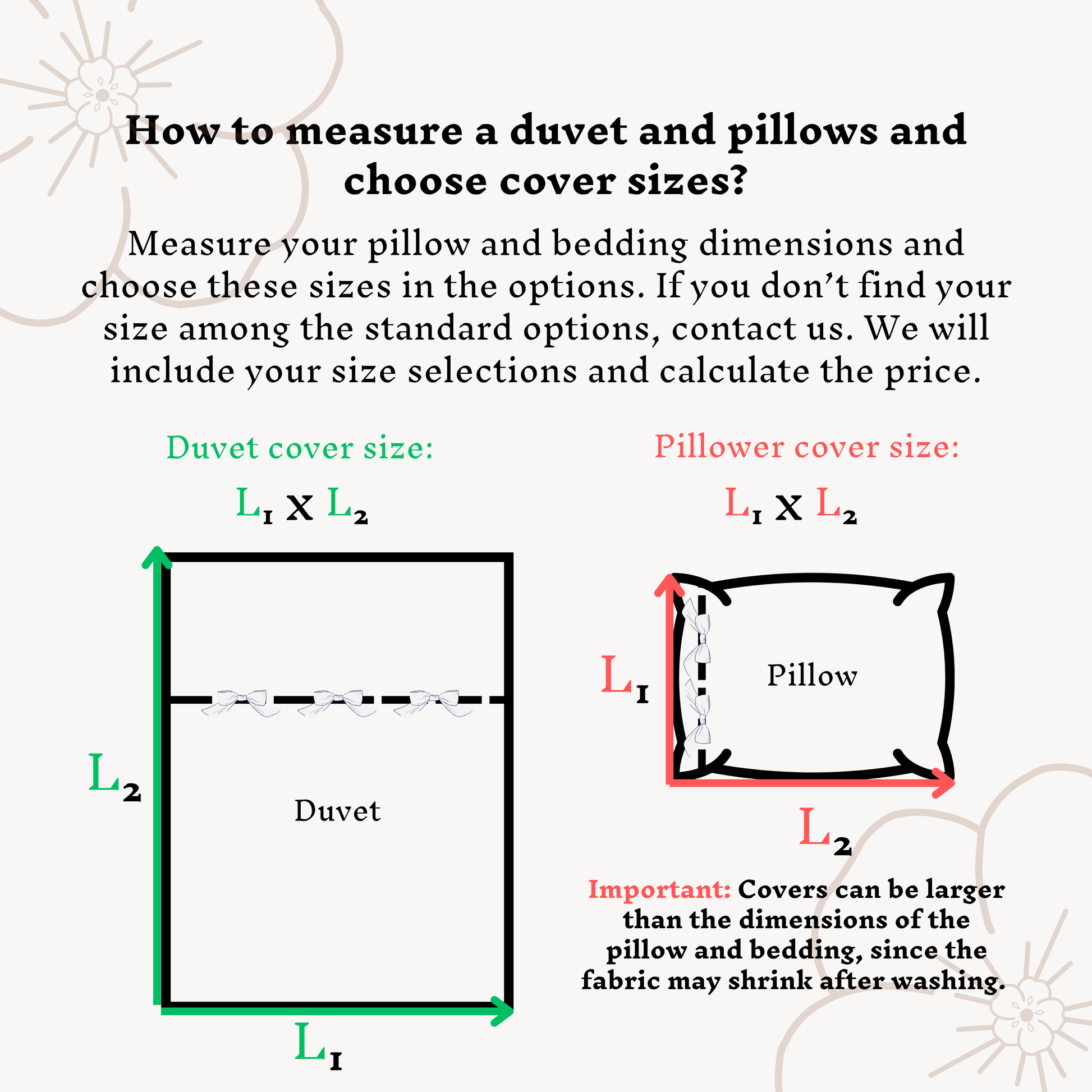 how to measure a duvet and pillows and choose bedding sizes
