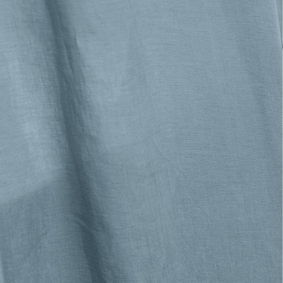 Gray blue linen fabric drape, 175 g/m² softened linen