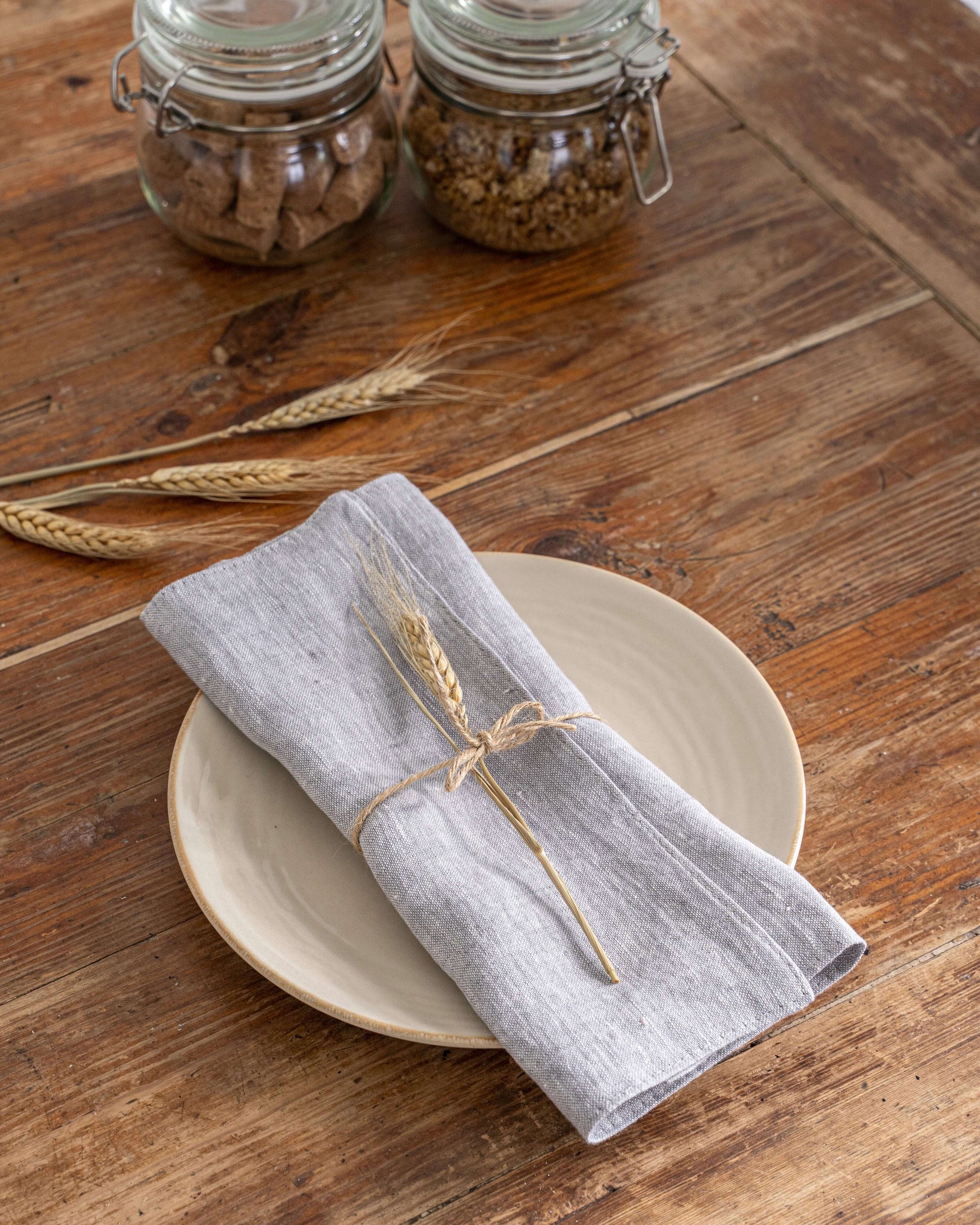 Linen placemats in various colors laid flat, color range