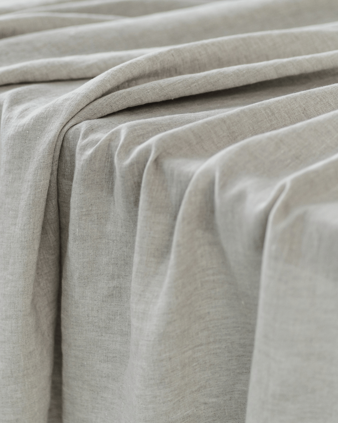 Set of Linen scarf curtains for canopy bed in Natural color (density 175 g/m2)